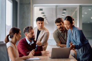 employees discussing zero trust architecture